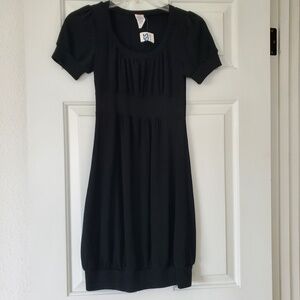 Candy Rain Black Ruched Empire Short Sleeve Dress Small NEW/W tag